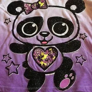 Lot Fille Justice Taille 14 : Jean, Basket, Short Athlétique Violet, Haut Panda
